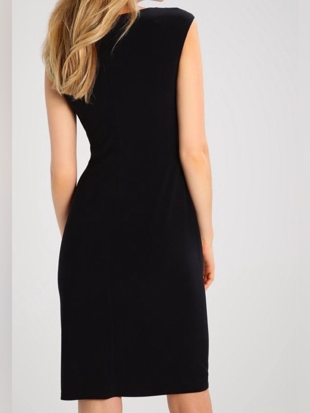 Ralph Lauren Black Surplice Midi Dress - Picture 3 of 7